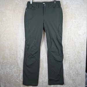 Duluth Trading Co Flexpedition Cargo Pants Womens 12x35 Green Hiking Outdoor